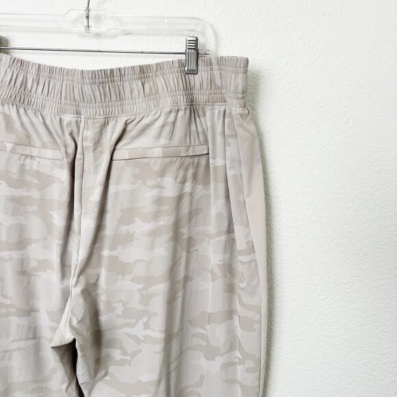 [Athleta] Brooklyn Camo Jogger Pants Abalone Tan Elastic Waist Loungewear - Picture 5 of 11